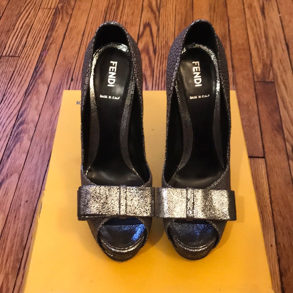 Authentic Fendi peep toe pumps.